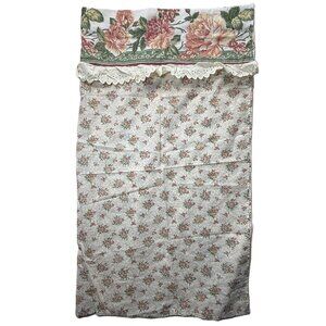 Cute Vintage Floral Curtains 2 Panels Cottagecore Lace Farmhouse Drapes